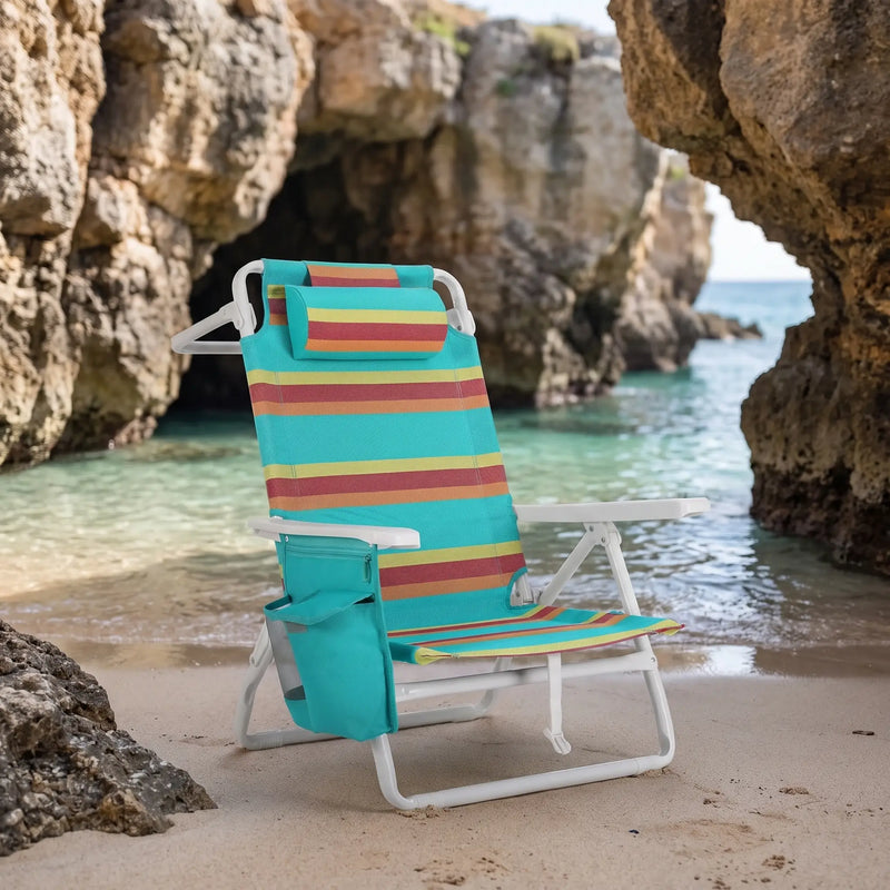 Backpack Beach Chair with 5-Position Recline and Cooler photo 13