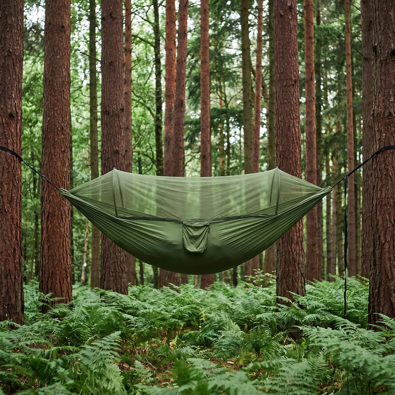 Pop-Up Camping Hammock with Mosquito Net and Straps photo 12