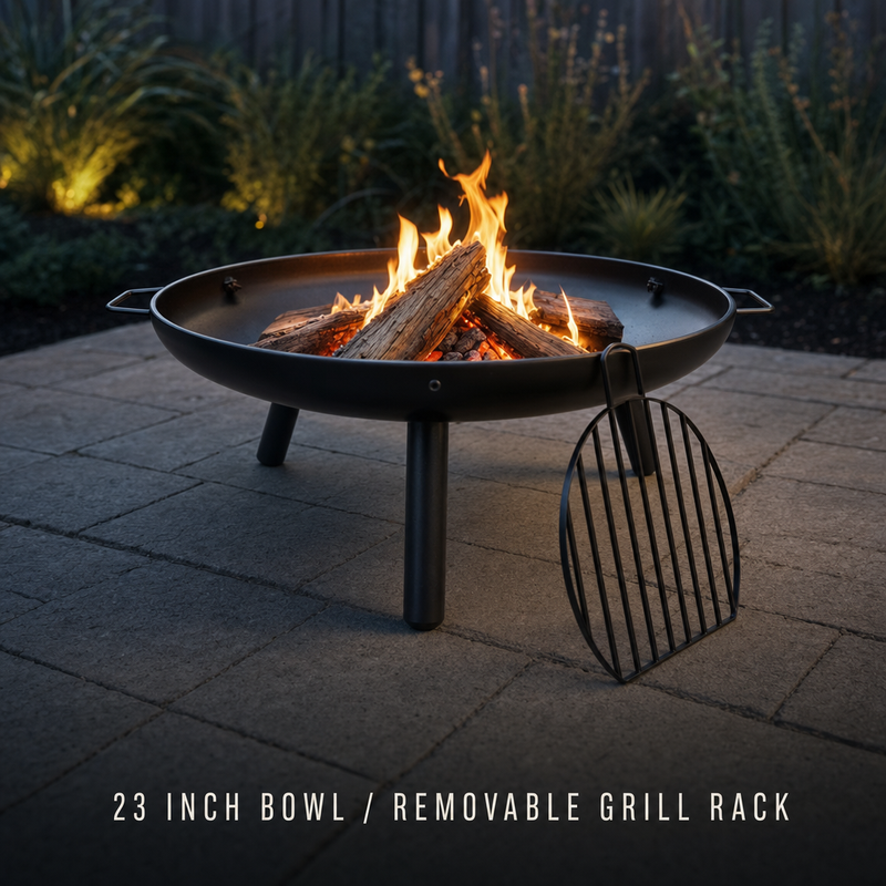 23 Inch Outdoor Fire Pit, Durable Wood Burning Fireplace photo 9