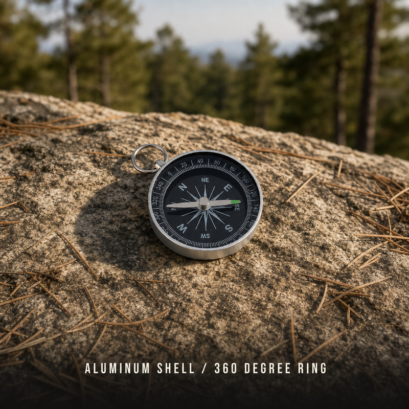 Camping Compass Silver Portable Pocket photo 2