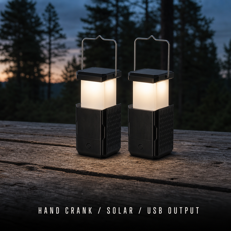 2 Pack Camping Lantern Rechargeable Hand Crank Solar photo 2