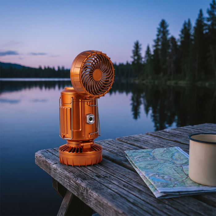Solar Camping Lantern with Built-In Fan