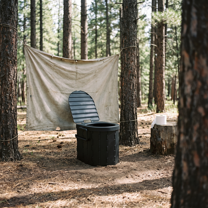 Portable Folding Camping Toilet with Lid