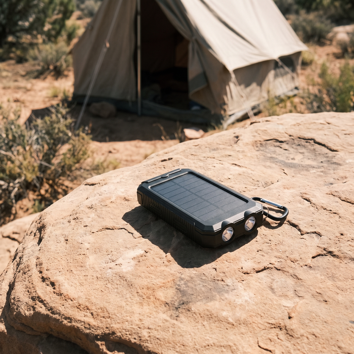Citicr 10,000 mAh Solar Power Bank with Flashlights