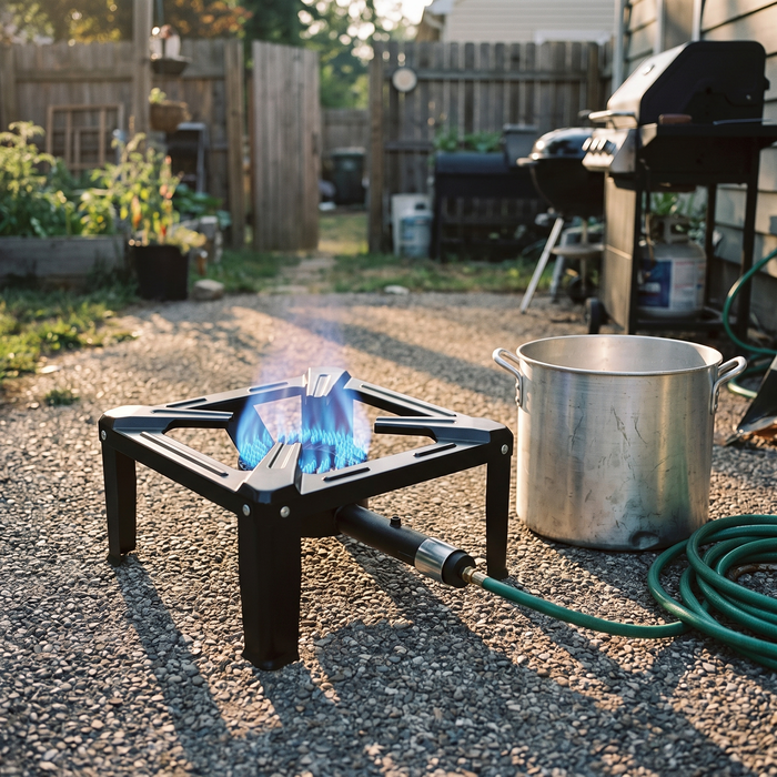 High Pressure Propane Burner with 16-Inch Steel Cooktop