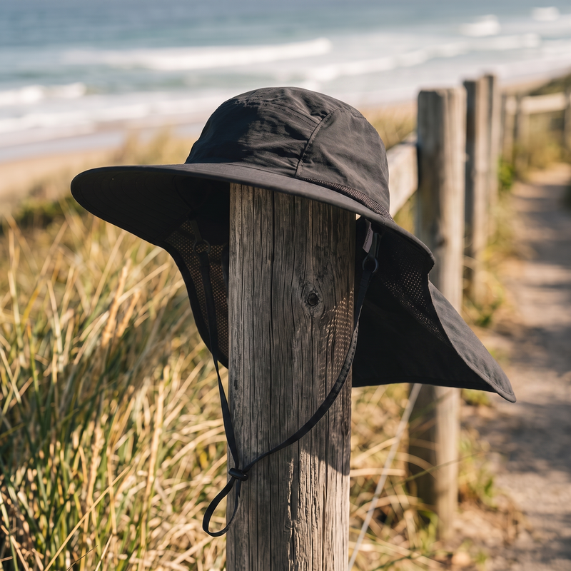 Sun Protection Hat with Neck Flap, Unisex photo 4