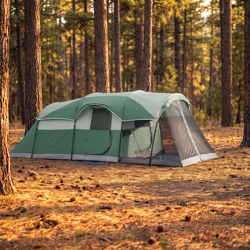 6 to 10 Person Tunnel Tent with Screen Room photo 10