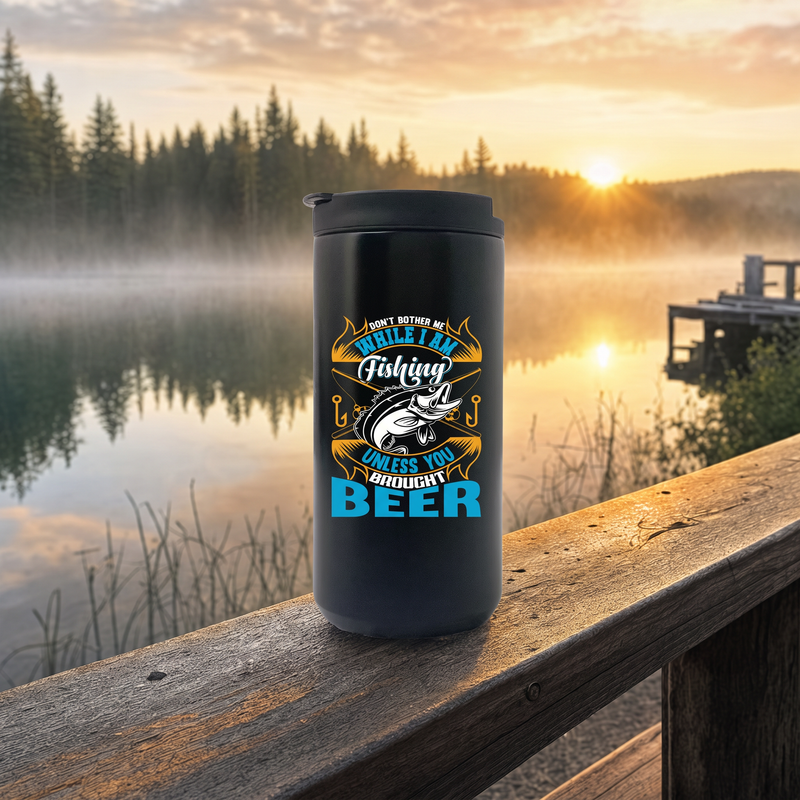 Don't Bother Me While I'm Fishing 14oz Tumbler photo 4