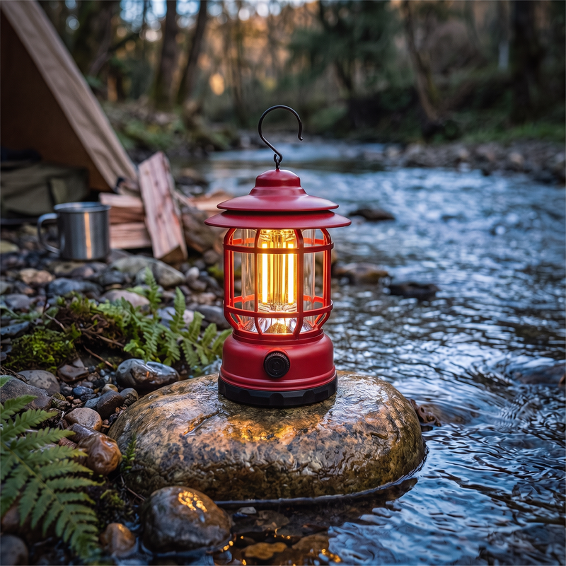 Retro COB Camping Lantern, USB Rechargeable photo 11
