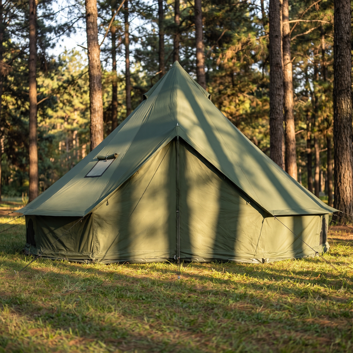 Bell Tent with Stove Jack, 4-8 Person 4-Season Yurt Tent