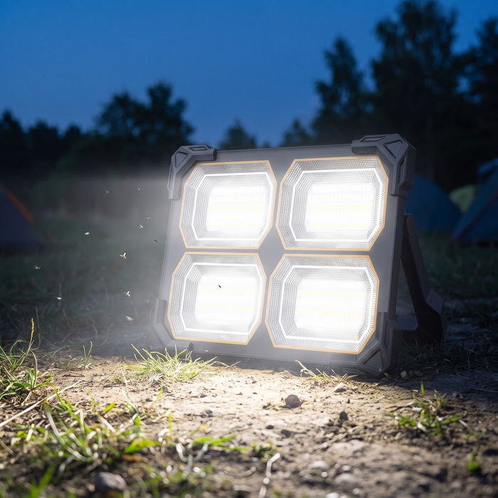 Rechargeable LED Work Light with Stand, Solar, 42,000mAh