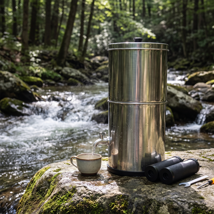 Countertop Gravity Water Filter, 2.25 Gallon Stainless Steel
