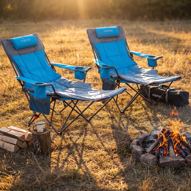 Reclining Camping Chair with Removable Footrest and Headrest photo 4