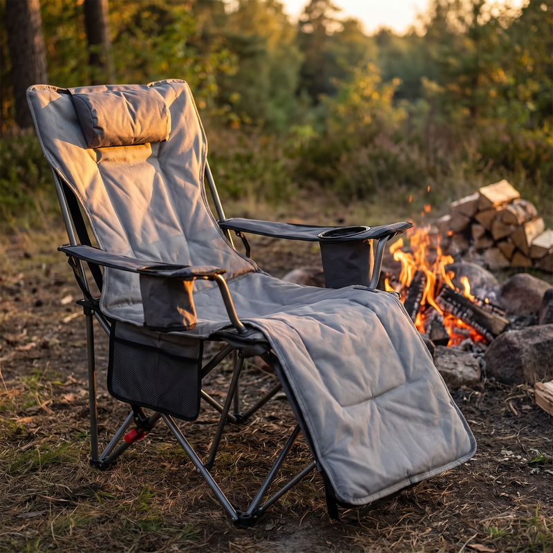 Reclining Camping Chair with Removable Footrest and Headrest photo 5