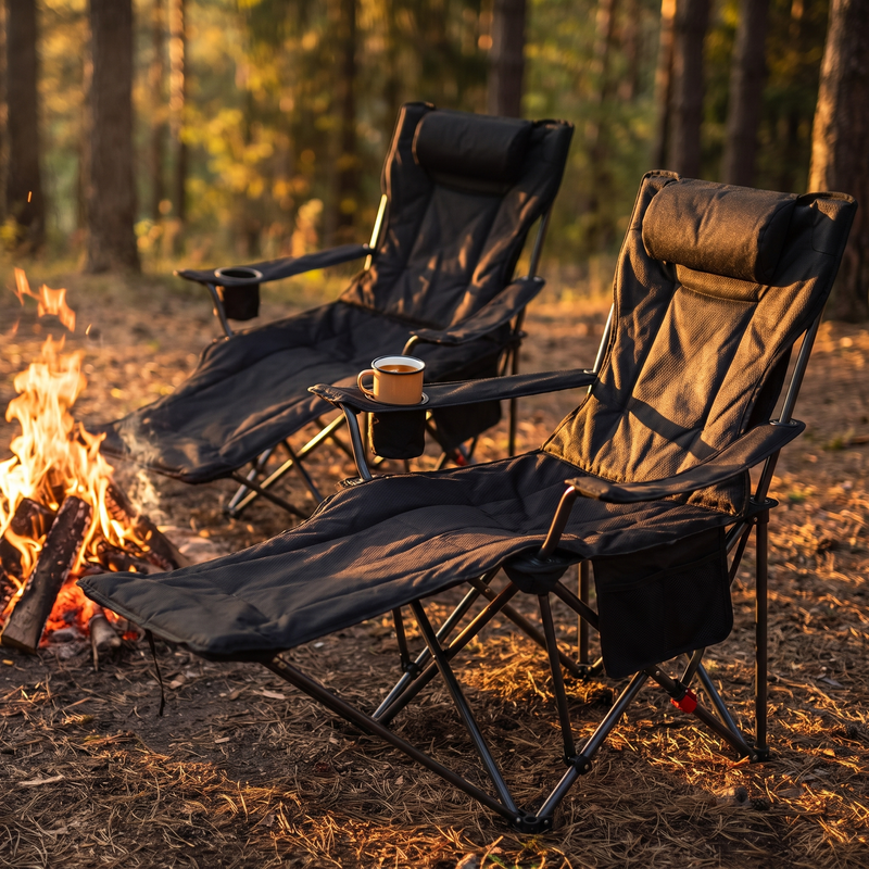 Reclining Camping Chair with Removable Footrest and Headrest photo 3