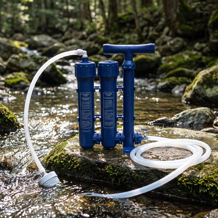 Portable Water Filter Pump for Camping, 3-Stage, 1.5L/Min
