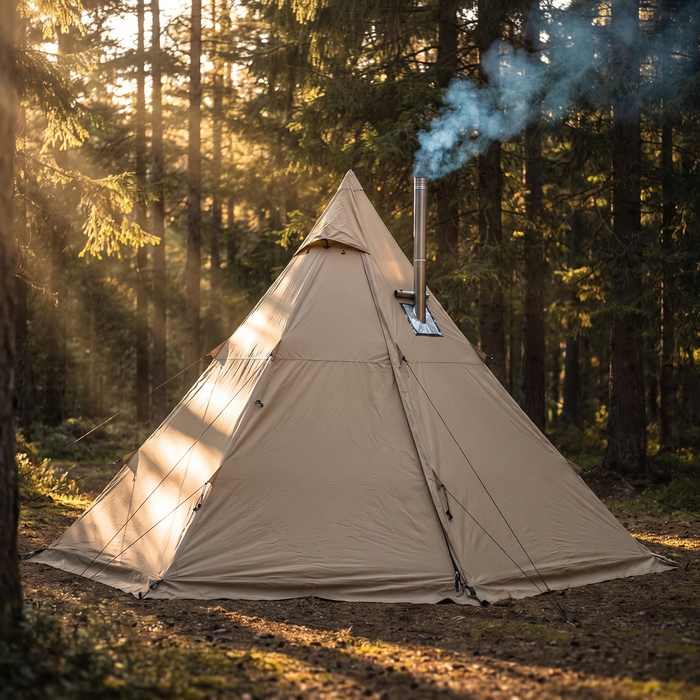 4-Season Tipi Hot Tent with Stove Jack, 3-4 Person