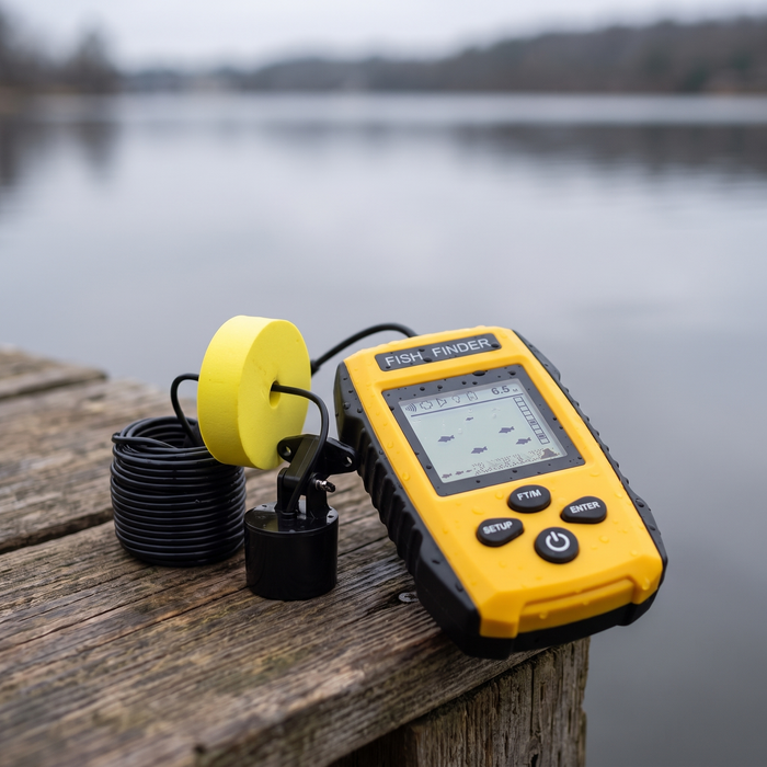 Portable Handheld Fish Finder with Sonar and LCD Display