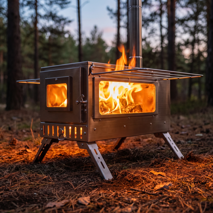Hot Tent Wood Stove, Portable Stainless Steel Camping Stove