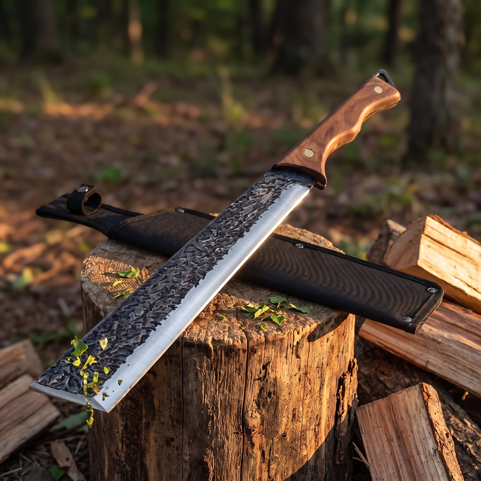 Machete, 16.7 in Full Tang with Nylon Sheath for Clearing Brush
