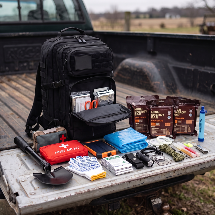 72 Hour Survival Kit for 2, Bug Out Bag with Food and Water Filter
