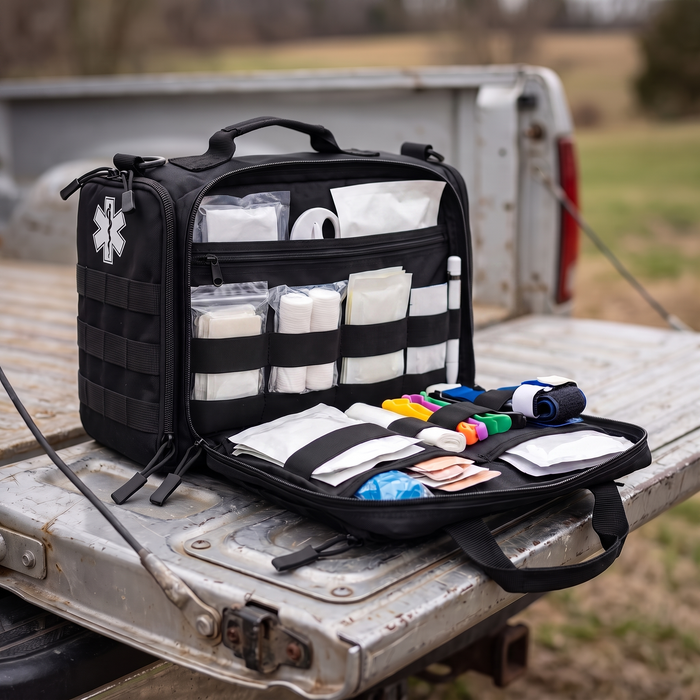 First Responder Trauma First Aid Kit, Fully Stocked Bag