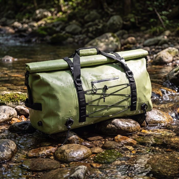 Waterproof Roll-Top Duffel Bag, 48-75L Dry Bag Backpack