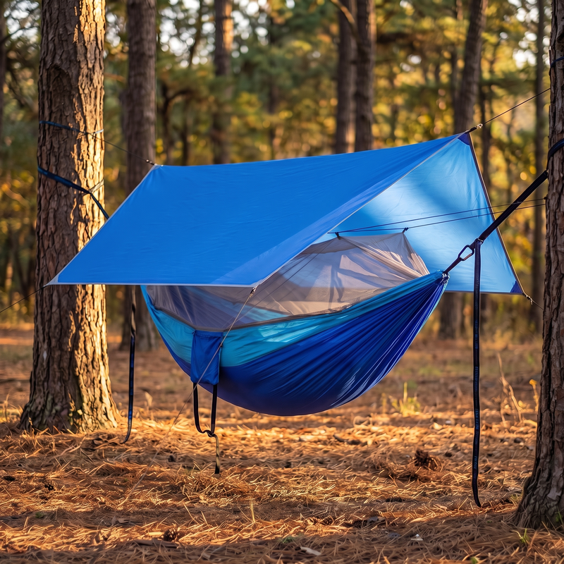 Camping Hammock with Bug Net and Rain Fly, Single or Double photo 4