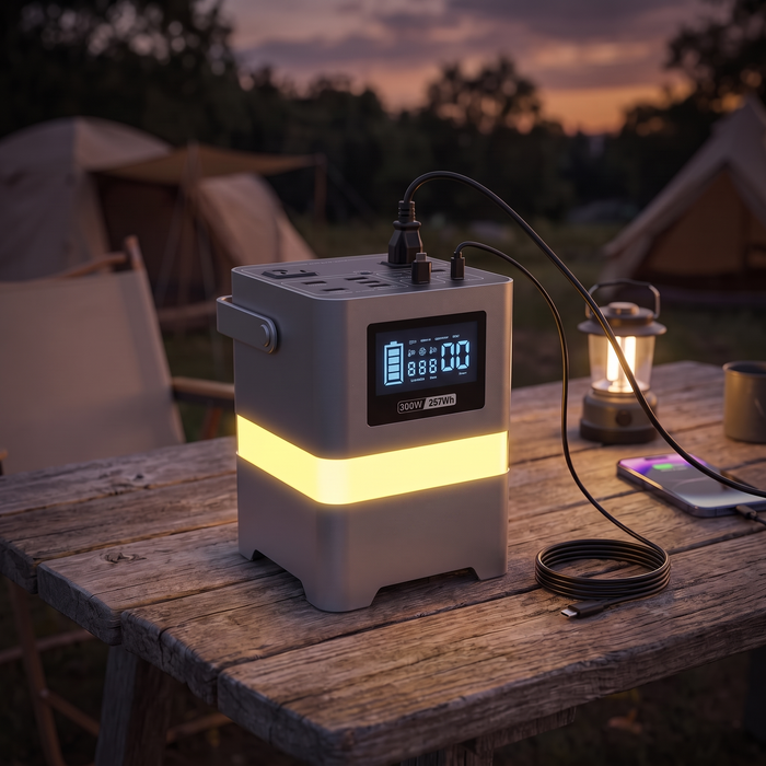 Portable Power Station, 300W 257Wh with AC, USB-C and DC