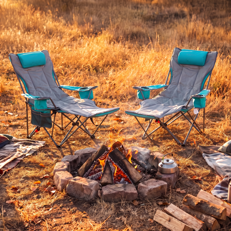 Reclining Camping Chair with Removable Footrest and Headrest photo 6