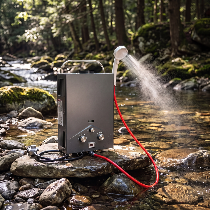 Portable Propane Tankless Water Heater with Shower Kit