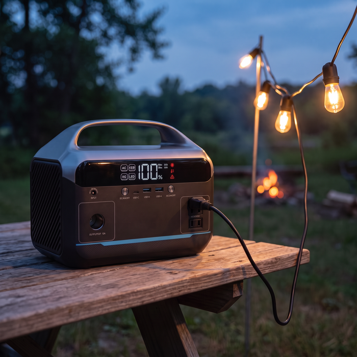 Portable Power Station, 288Wh LiFePO4 with 600W AC Outlets