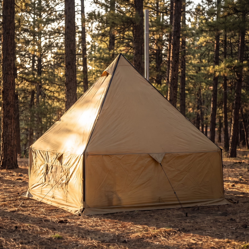 Hot Tent with Stove Jack, 1-2 Person 4-Season Tipi Tent photo 2