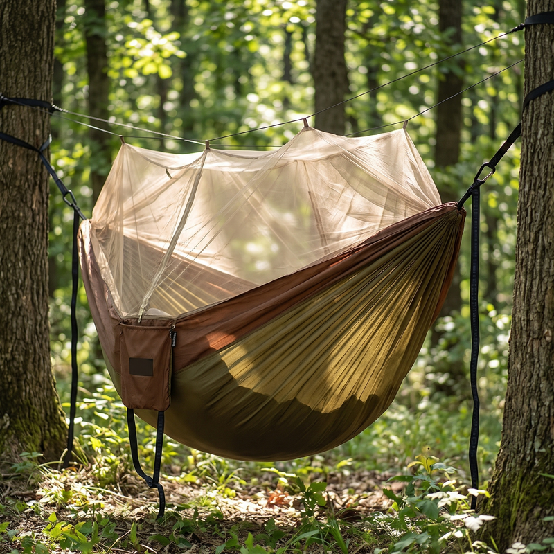 Camping Hammock with Bug Net and Rain Fly, Single or Double photo 11