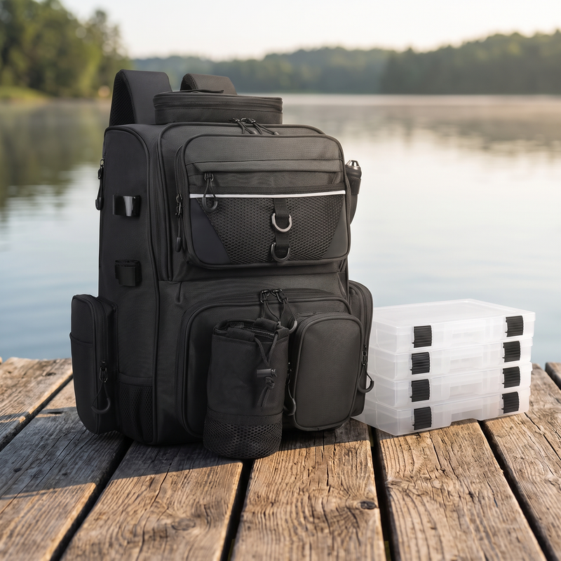 40L Fishing Tackle Backpack with Rod Holders and Tool Pocket photo 2