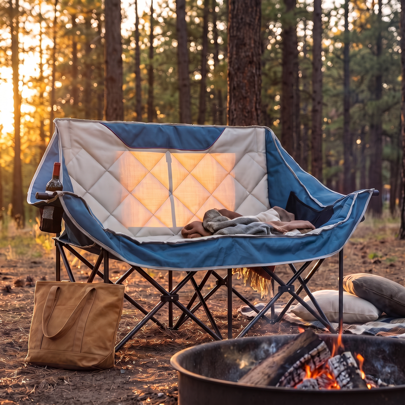 Double Camping Chair Loveseat, Padded, 600 lb Capacity photo 4