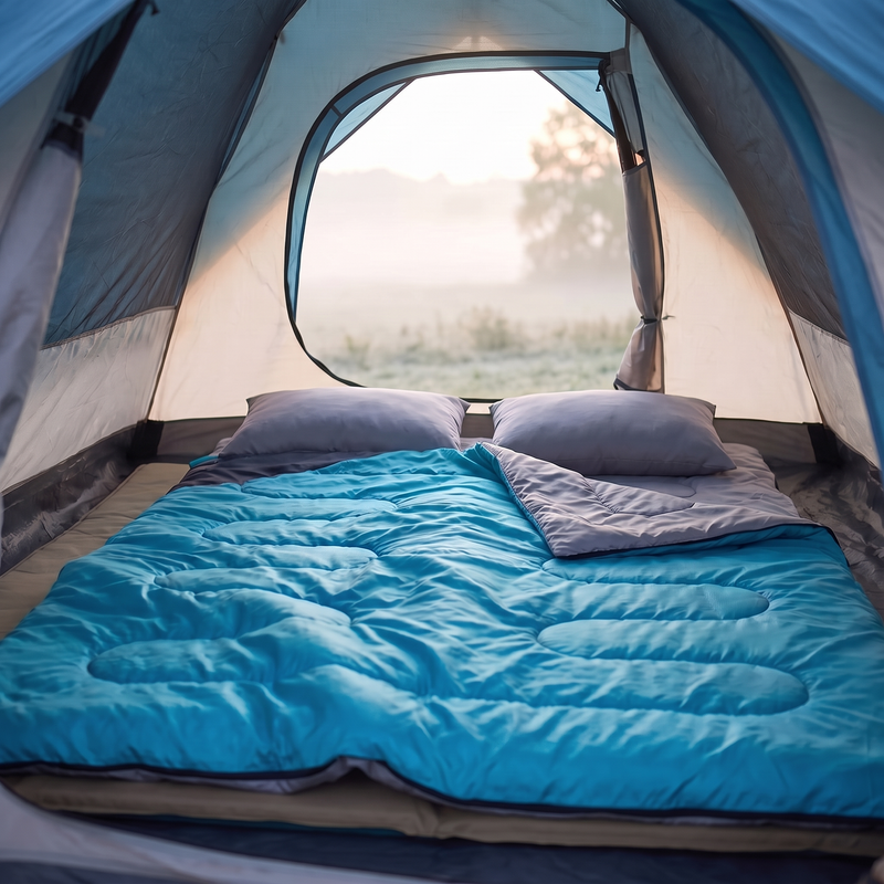 Double Sleeping Bag for 2 Adults, Queen XL with 2 Pillows photo 2